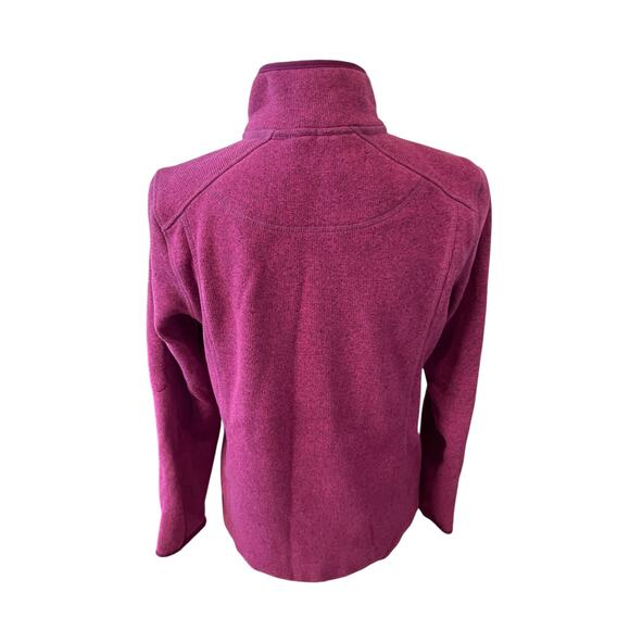 LL Bean Fleece Zippered Sweater Jacket Raspberry M - Picture 4 of 5